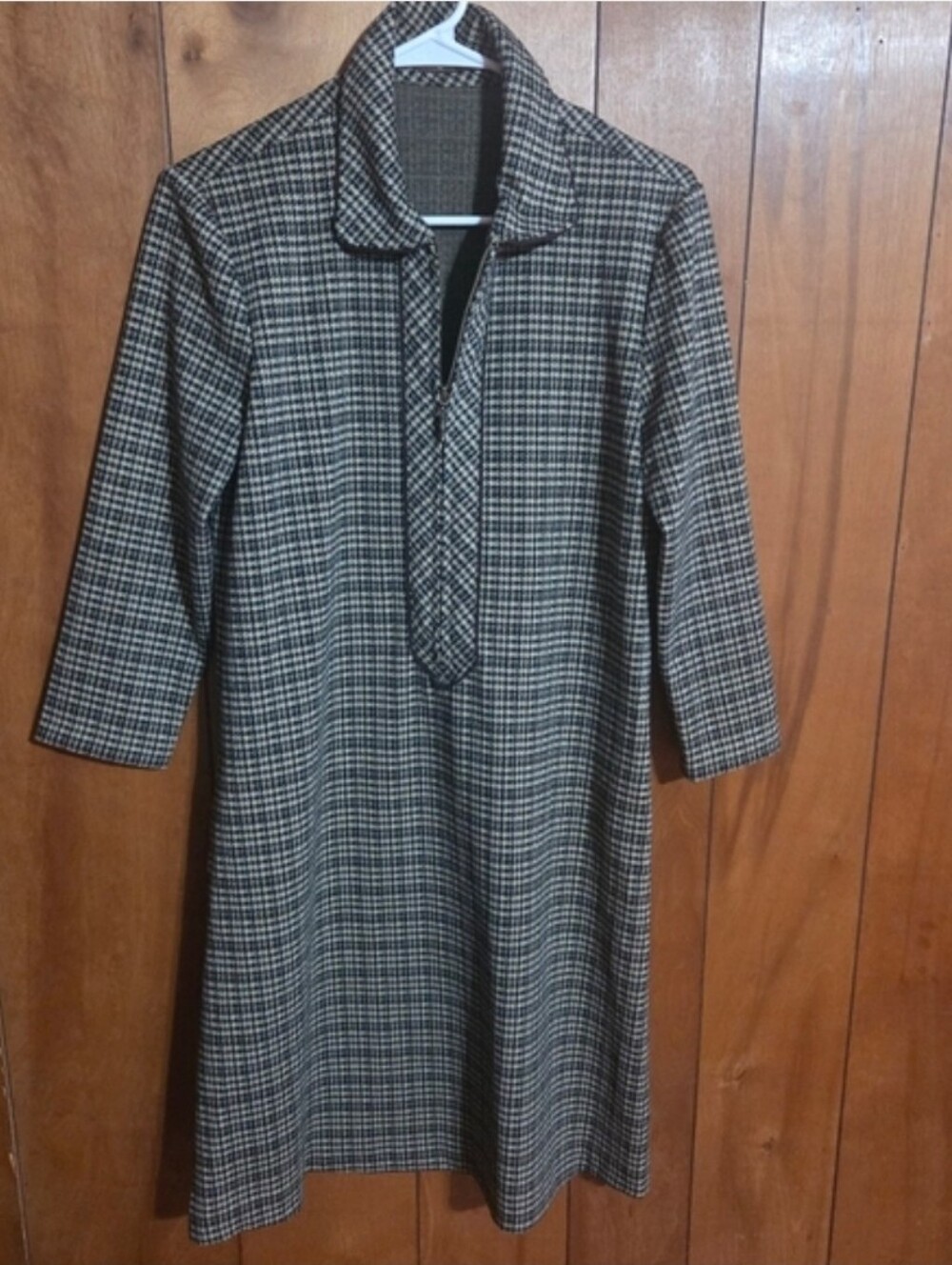 J. McLaughlin Plaid Houndstooth Collared Shift Dress - Small